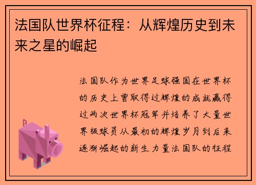法国队世界杯征程：从辉煌历史到未来之星的崛起